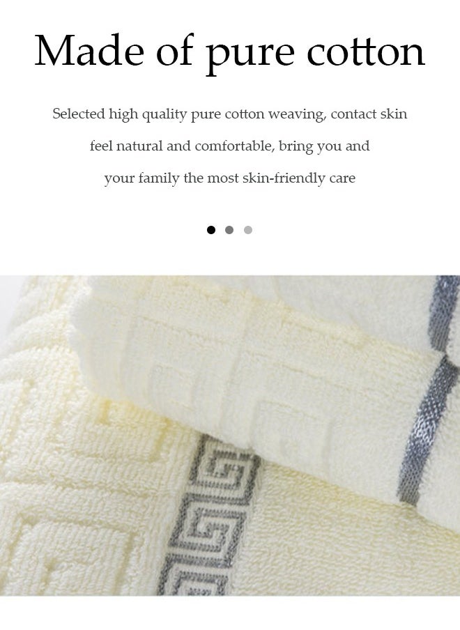3 Pieces of Towel set, 100% pure cotton absorbent jacquard face towel, with two towels and one bath towel, suitable for hydrotherapy, yoga, fitness, bathroom