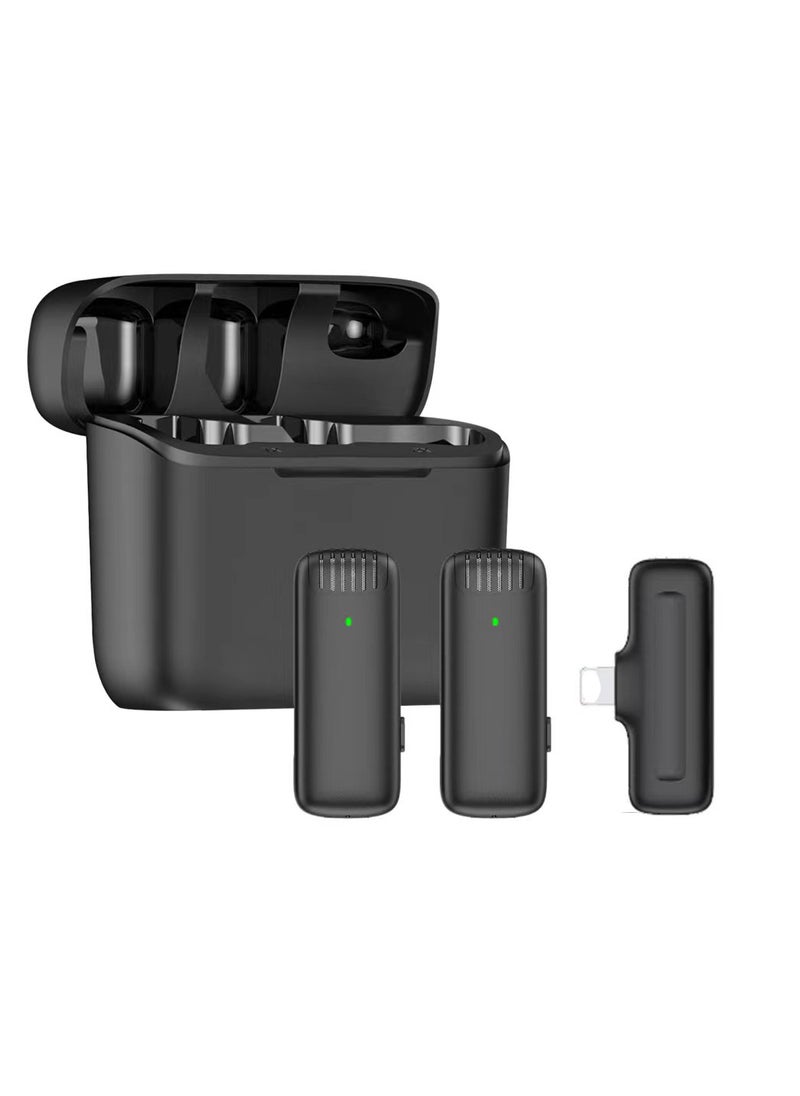 Portable Mini Wireless Lapel Microphone For Live Broadcasting Vlogging K9 Series Professional Grade Microphone J13-Lighting (with charging compartment)