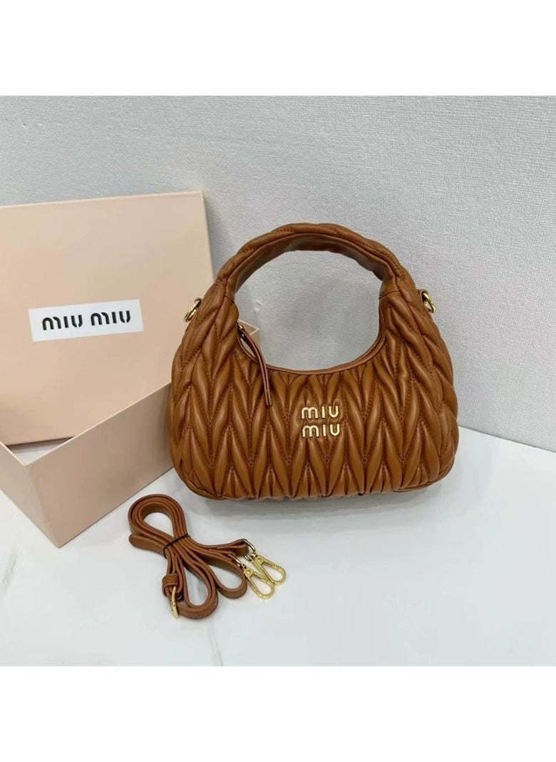 MIU Wander nappa leather hobo Shoulder Bag