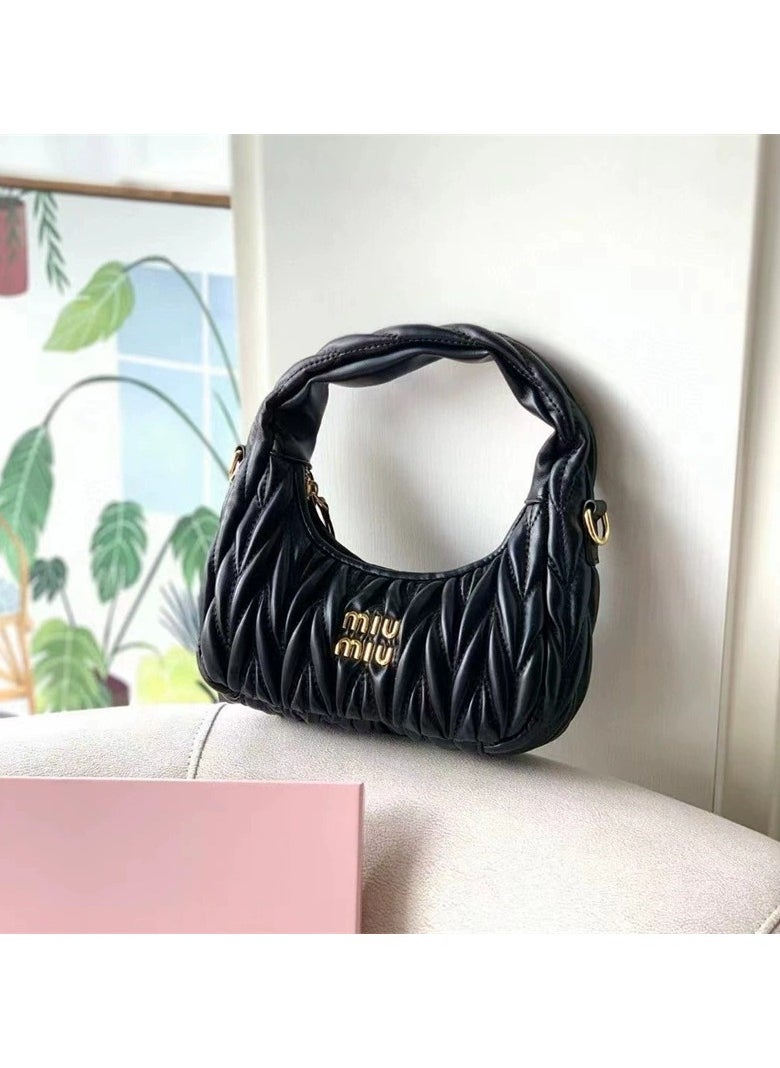 MIU Wander nappa leather hobo Shoulder Bag