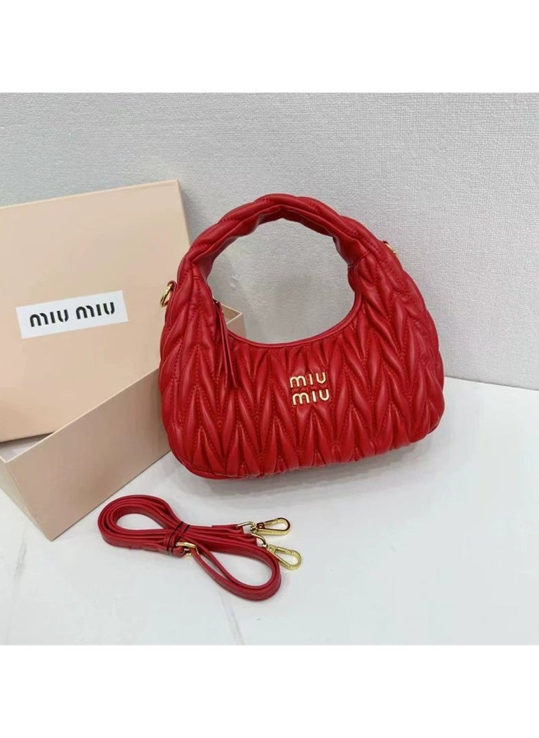 MIU Wander nappa leather hobo Shoulder Bag