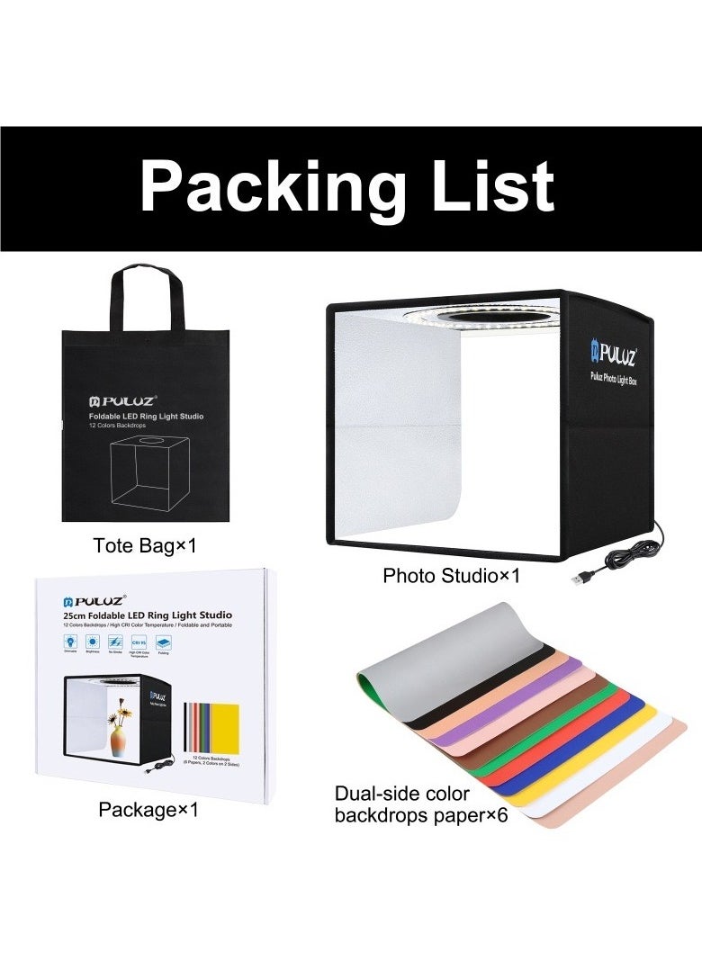 13-Piece Portable Photography Light Box And Backdrop Set Black