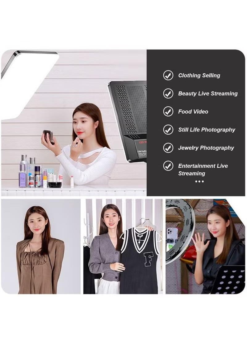 11 Inch LED Video Fill Light Kit, 2800-5600K 3 Colors Dimmable Photography Light with Desktop Stand for Video Photography