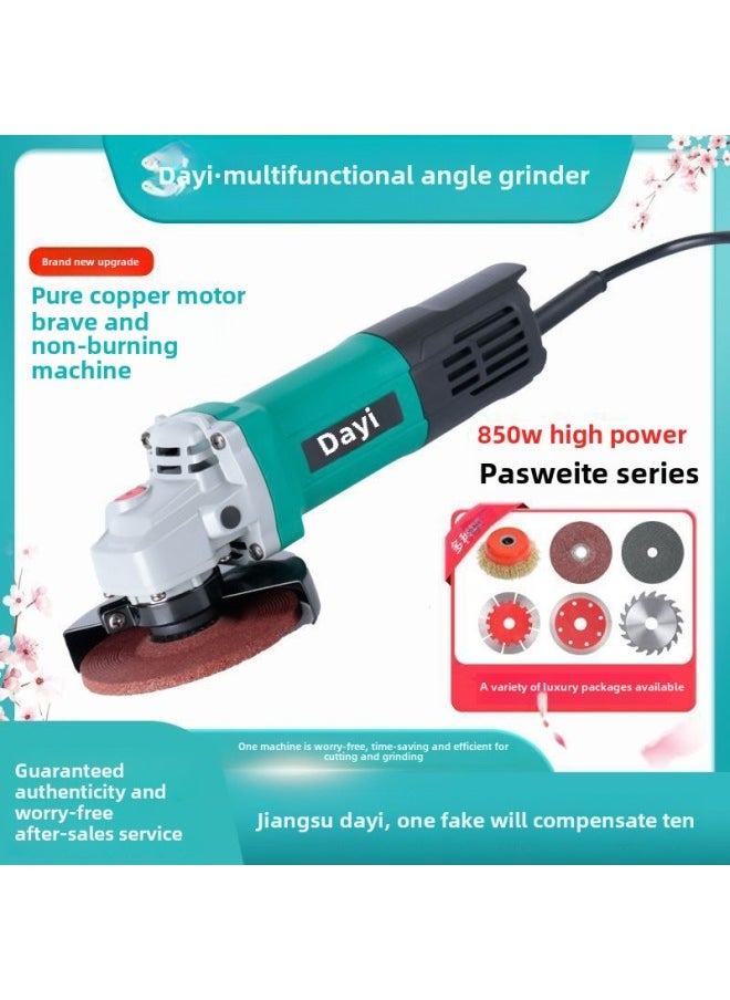 Angle Grinder High Power Hand Grinder Fine Handle Wired Original Electric Tool 100 Type Grinding Sand Machine-Color:Dayi 01-100 Angle Grinder 1020w Rear Opening +
