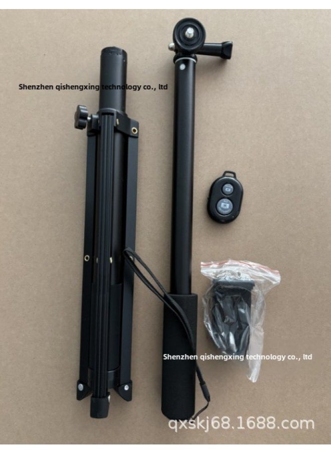 Outdoor Sports Handheld Video Shooting Selfie Stick For DJI Shadow Stone Gopro Bluetooth Selfie Stick Tripod-Color:9100 Metal Base Set