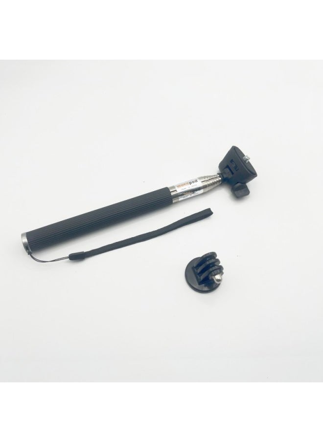 Section Slot Selfie Stick Selfie Stick Sports Camera Tube Telescopic Rod Gopro Selfie Stick 7 Manufacturers Stainless Steel Extension Rod-Color:Selfie Stick + Adapter