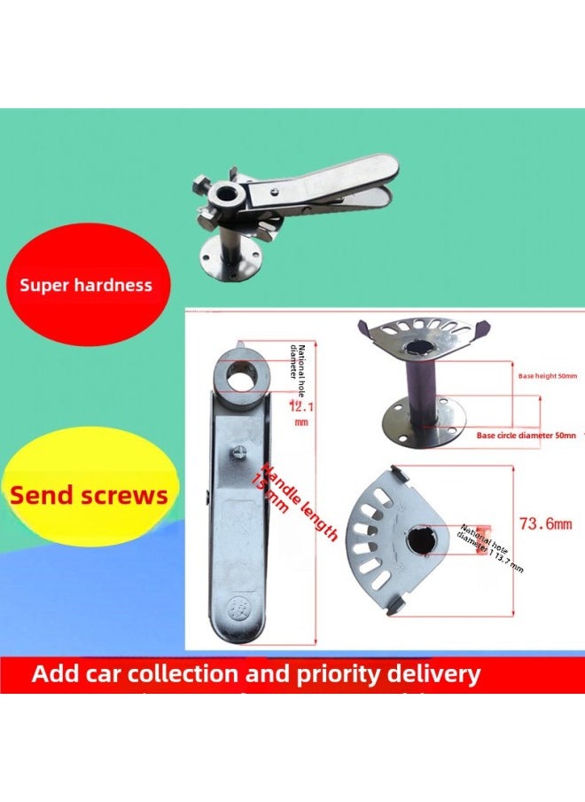 304 Stainless Steel Air Valve Handle Actuator Air Volume Manual Fan-shaped Square Seat Valve Pressure Nozzle Disc Regulating Valve Switch-Color:Galvanized Handle + Square Base
