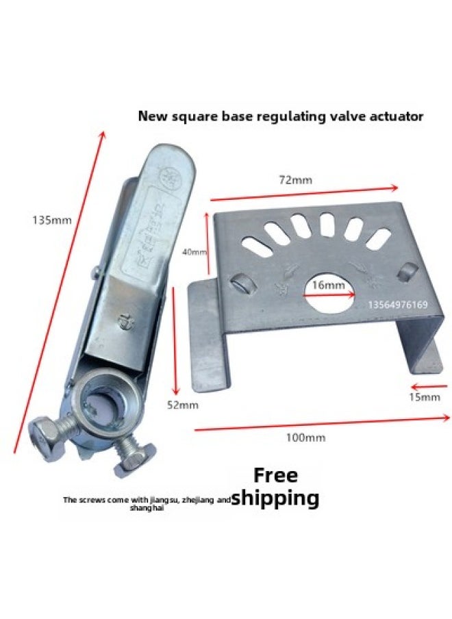 304 Stainless Steel Air Valve Handle Actuator Air Volume Manual Fan-shaped Square Seat Valve Pressure Nozzle Disc Regulating Valve Switch-Color:Galvanized Handle + Square Base