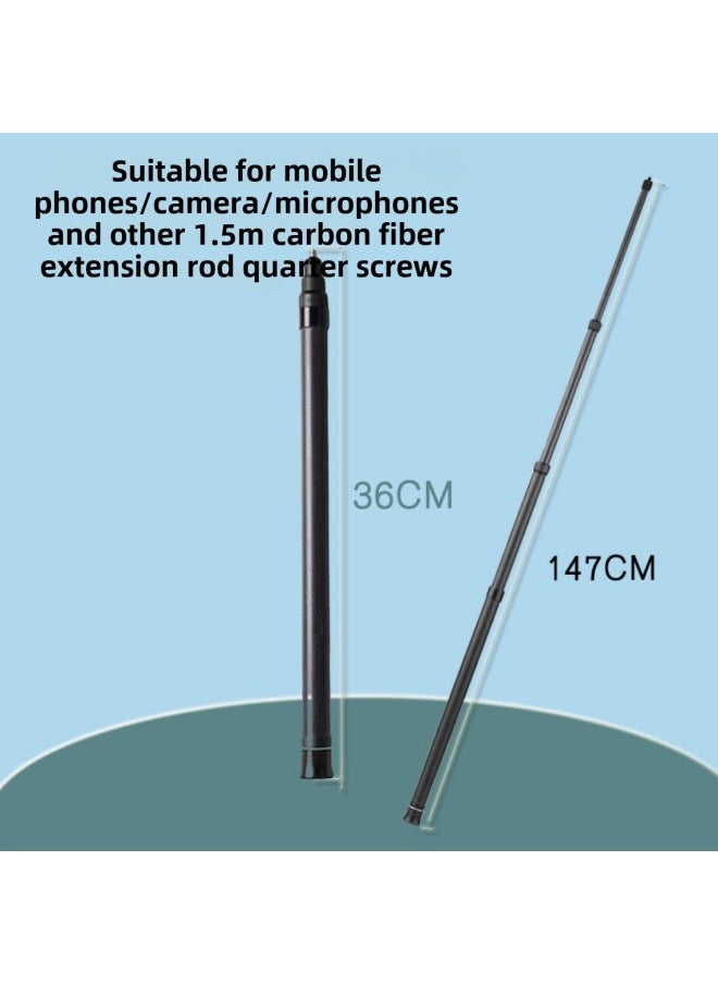 Suitable For 360insta X34 Extended Selfie Stick Xiaomi Dajiang Sports Panoramic Camera Carbon Fiber Extension Rod-Color:3.7m X