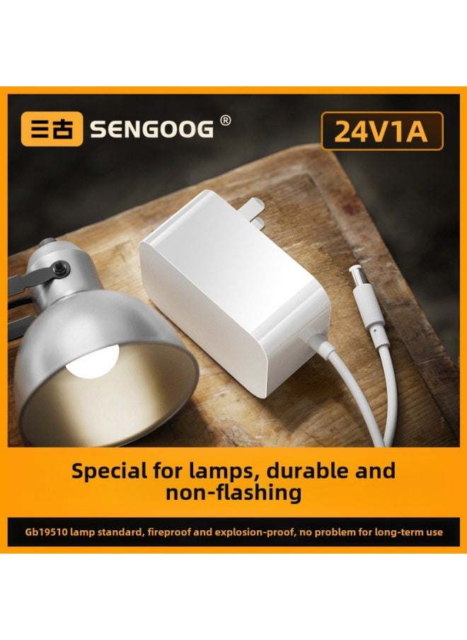 24v1a Power Adapter With 3c Certified Suitable For Xiaomi LED Desk Lamp Eye Protection Lamp Power Adapter-Color:LAmp 24V1A NAtionAl StAndArd (chinA) White-Specifications:DC Head 5.5*2.5mm