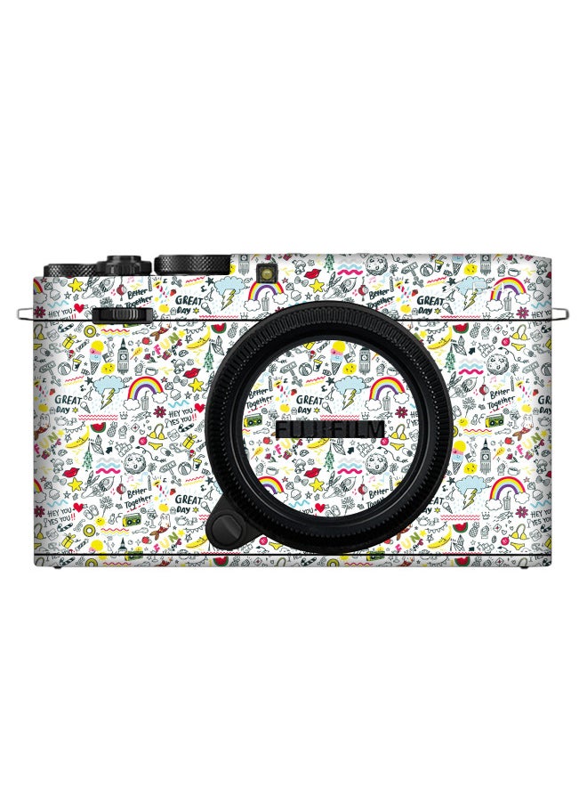 Walking Donkey Suitable For Fuji X-E4 Camera Protective Film E4 Micro Single Color Sticker Non-marking Sticker Sticker Skin Sticker-Color:Circuit White