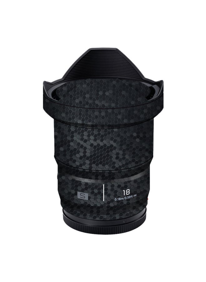 Walking Donkey Suitable For Panasonic S18F1.8 Lens All-inclusive Color Skin 18 1.8 Cartoon Protection Film-Color:Honeycomb Black