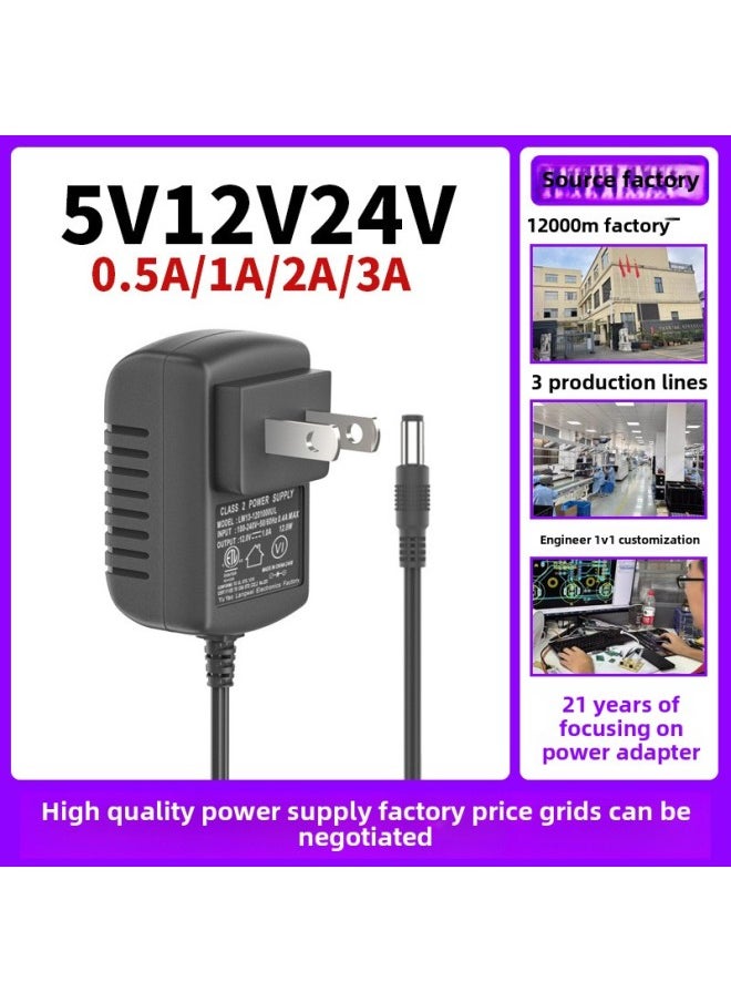 12V1A Power Adapter 9V1A6V1A5V2A Washing Machine Makeup Mirror Charger 24W Switching Power Supply Manufacturer-Color:White-Specifications:9v1a-standard Certification