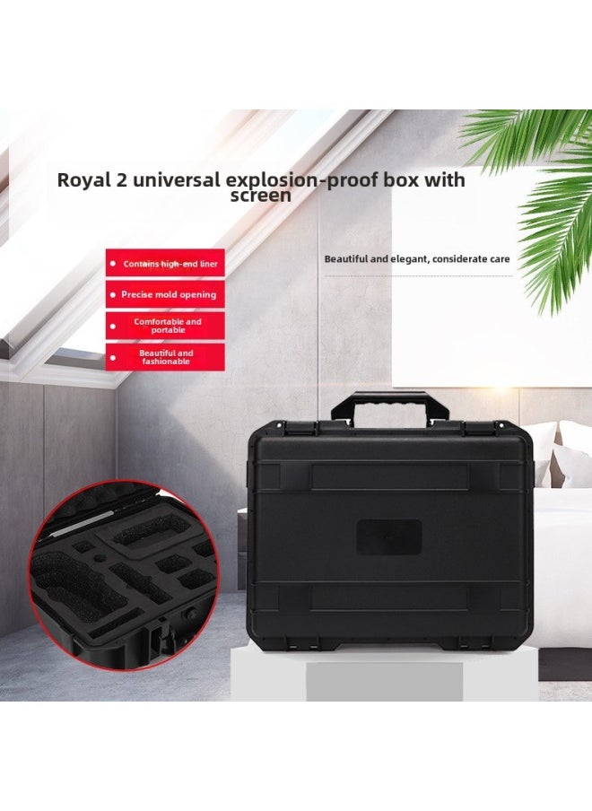 For DJI Dajiang Royal Mavic2 With Screen Remote Control Waterproof Shockproof Portable Storage Box Explosion-proof Safety Box Accessories-Color:Royal 2 Explosion-proof Box