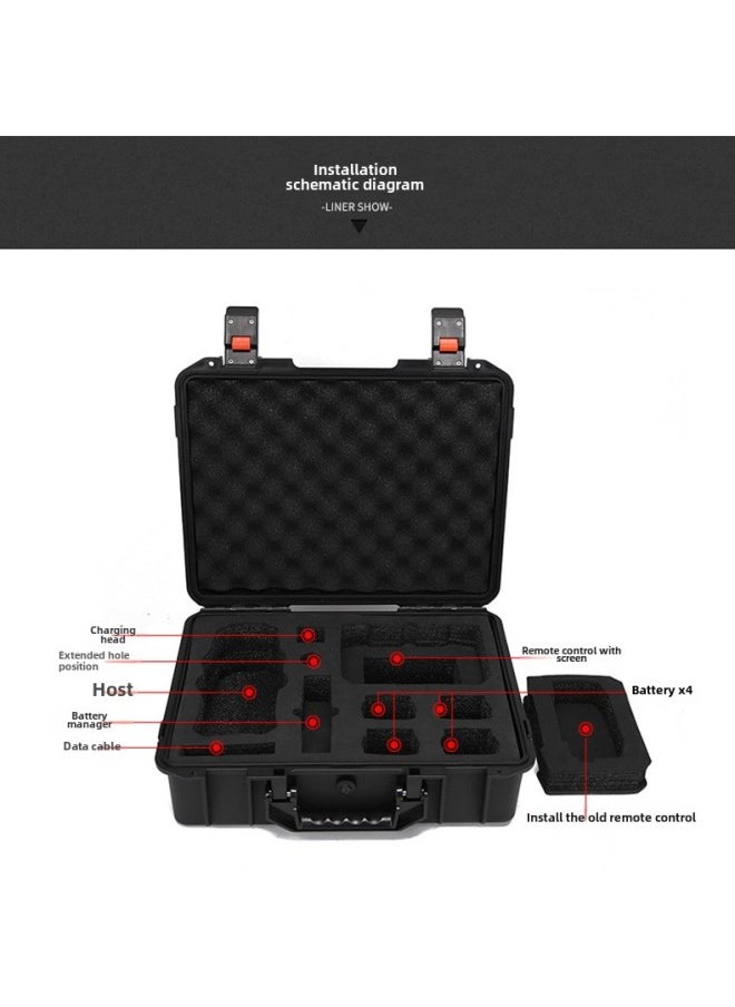 For DJI Dajiang Royal Mavic2 With Screen Remote Control Waterproof Shockproof Portable Storage Box Explosion-proof Safety Box Accessories-Color:Royal 2 Explosion-proof Box