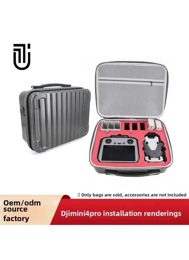 For DJI For DJImini4pro UAV Portable Portable Anti-seismic Toolbox PC Hard Shell Storage Box Messenger Bag-Color:Applicable To Mini3pro (black Shoulder Strap Model)-Size:33*26*15cm