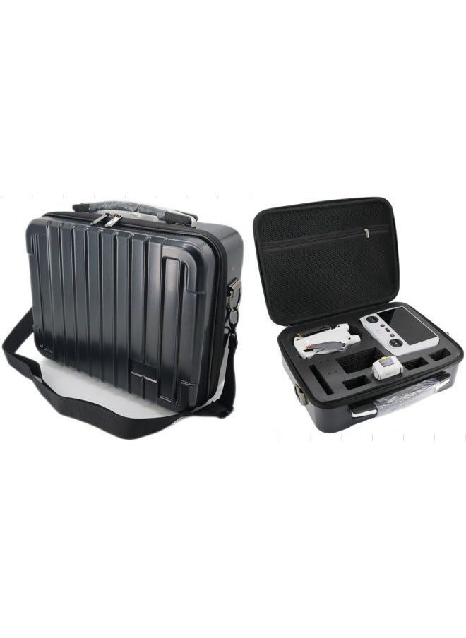 For DJI For DJImini4pro UAV Portable Portable Anti-seismic Toolbox PC Hard Shell Storage Box Messenger Bag-Color:Applicable To Mini3pro (black Shoulder Strap Model)-Size:33*26*15cm