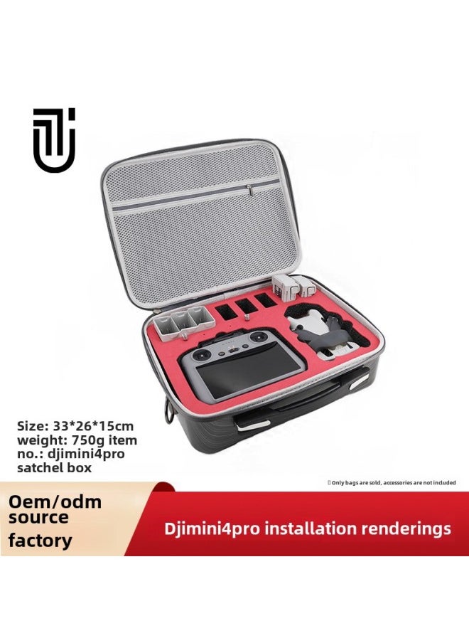 For DJI For DJImini4pro UAV Portable Portable Anti-seismic Toolbox PC Hard Shell Storage Box Messenger Bag-Color:Applicable To Mini3pro (black Shoulder Strap Model)-Size:33*26*15cm