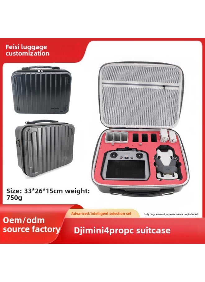 For DJI For DJImini4pro UAV Portable Portable Anti-seismic Toolbox PC Hard Shell Storage Box Messenger Bag-Color:Applicable To Mini3pro (black Shoulder Strap Model)-Size:33*26*15cm