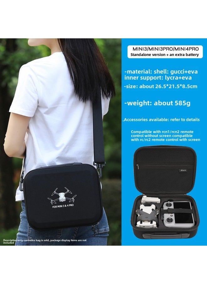 Bkano Is Suitable For DJI Mini3/4Pro Stand-Alone Version Bag Cosmetics Bag Box Portable Backpack Storage Box-Color:Mini3/3pro/4pro Stand-alone Version Black Storage Bag-Size:About 26.5*21.5*8.5cm