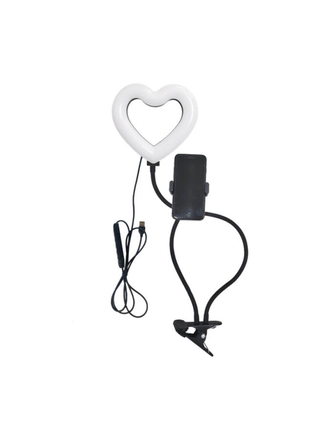 Two-in-one RGB Heart-shaped Fill Light Net Red Mobile Phone Live Broadcast Bracket Beauty Anchor Desktop Artifact Fill Light-Specifications:Two-in-one RGB Heart-shaped Fill Light