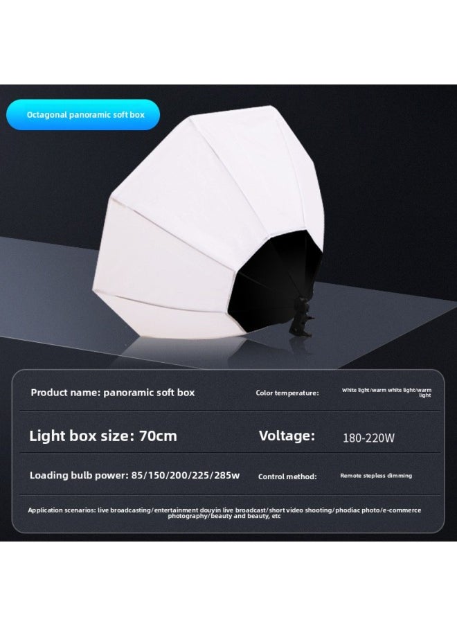 Direct Sales Panoramic Octagonal Softbox Photography Light Equipment Studio Video Shooting Lighting Light Live Fill Light-Specifications:Panoramic Box [without Bulb Bracket]]
