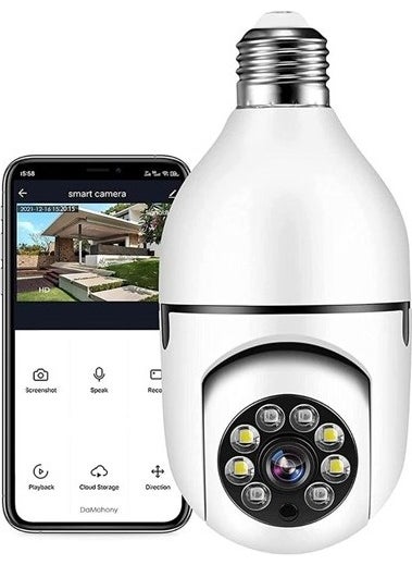 Wifi 360 Panoramic Bulb Camera Night Vision Audio Smart Motion Detector