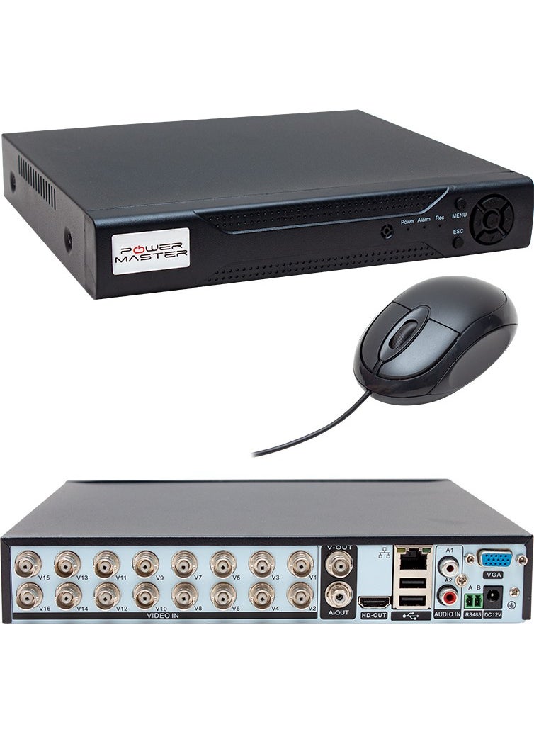 Powermaster 16 Channel 1080N Ahd Camera DVR Recorder 16 Pieces 2 Mp Supported CVI XVR TV Turkish Menu Mobile Access