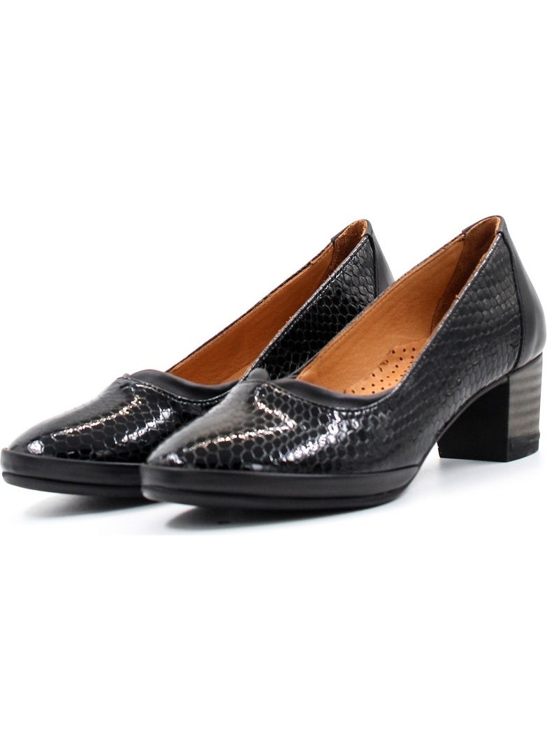 Genuine Leather Women's Thick Heeled Shoes 411ZA277