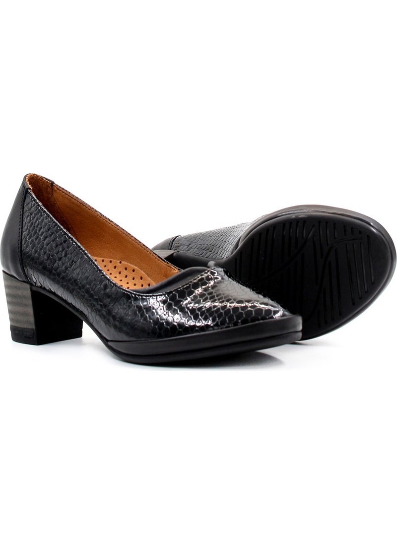 Genuine Leather Women's Thick Heeled Shoes 411ZA277