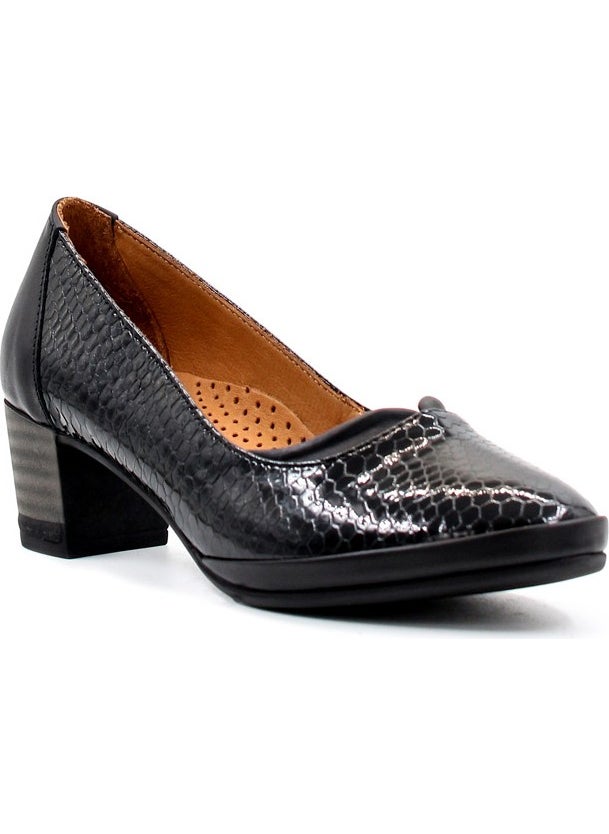 Genuine Leather Women's Thick Heeled Shoes 411ZA277