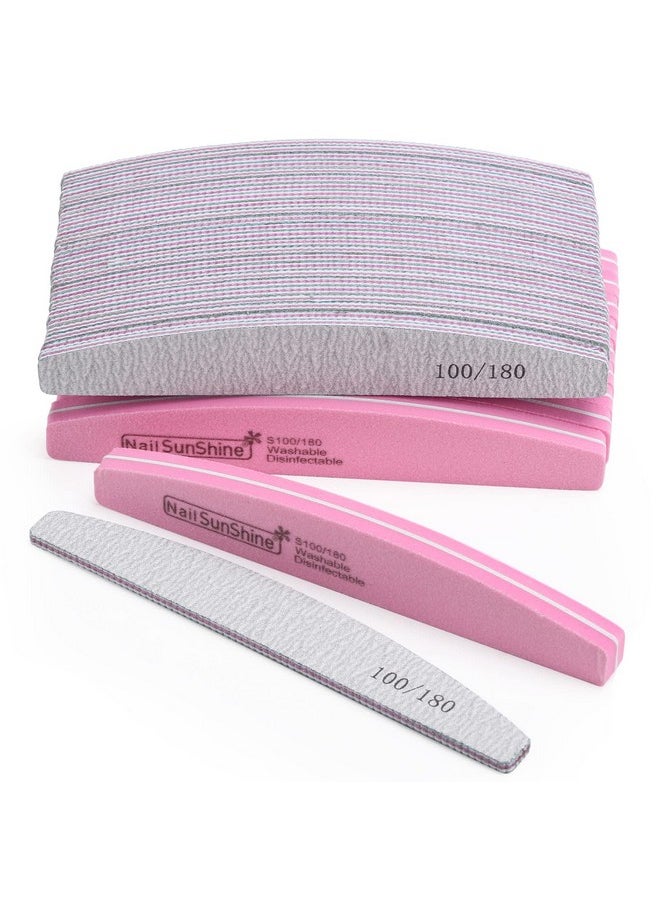 35 Count 100/180 Grit Nail Files and Buffers Kit, Reusable Sanding Buffing Blocks Sponge File Double Sides Emery Boards