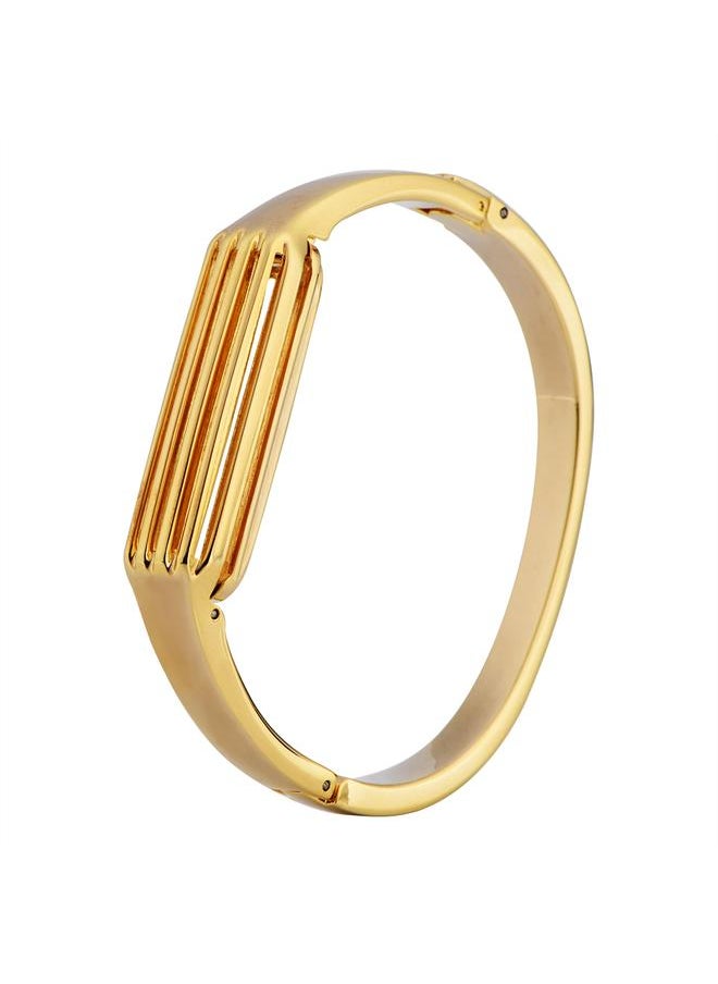 Smart Bracelet Strap Metal Wristband Stripe Bracelet for Fitbit Flex 2(Gold)
