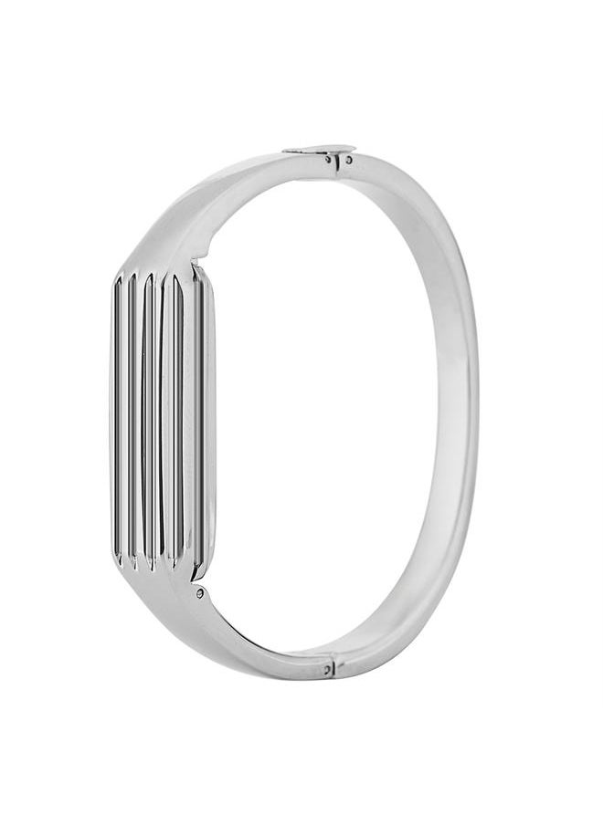 Smart Bracelet Strap Metal Wristband Stripe Bracelet for Fitbit Flex 2(Sliver)