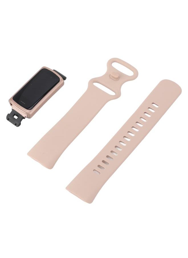 C68 Smart Bracelet IP68 Waterproof 90mah USB Charging Pedometer Temperature Sleep Monitoring Sports Modes Smart Band for Gift Pink