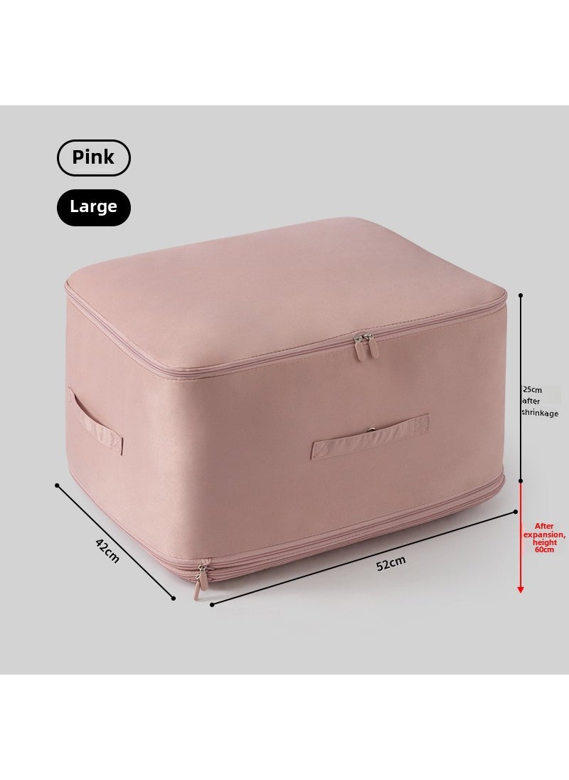 Silk Cotton Quilt Storage Bag for Down Jacket Large Pink