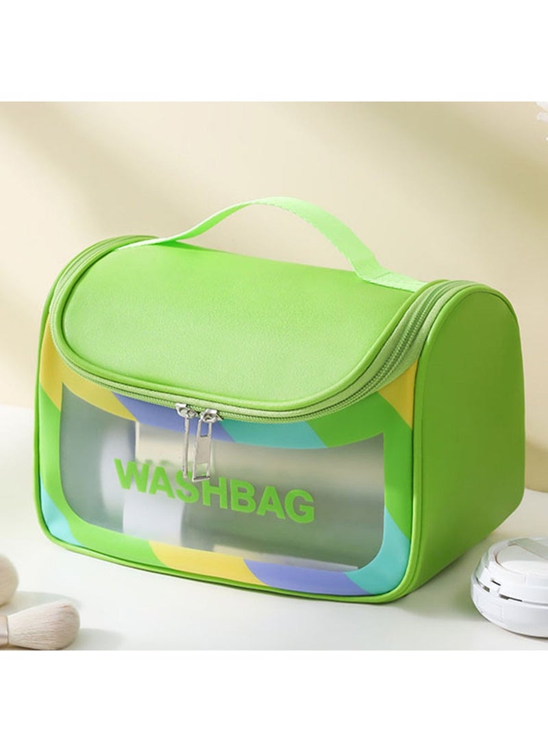 PVC Luxury Transparent Cosmetic Bag Green colorful