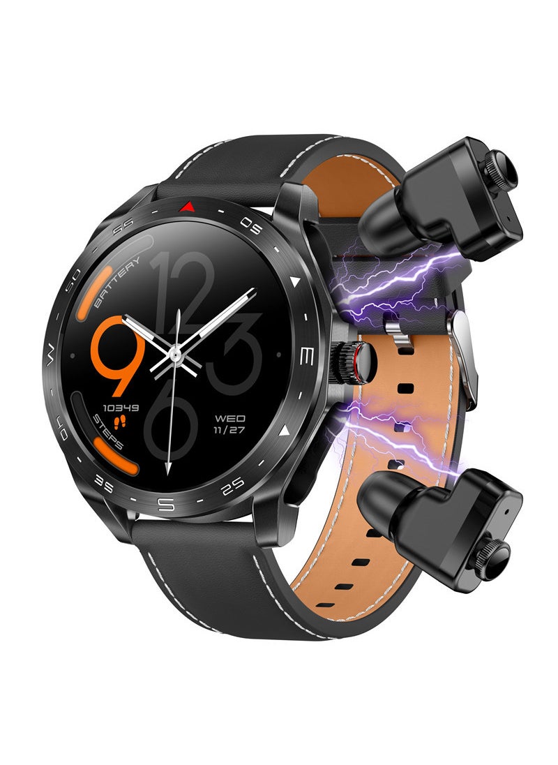 T95 Smart Watch TWS Earbuds Combo Sport Pedometer 2024 Black