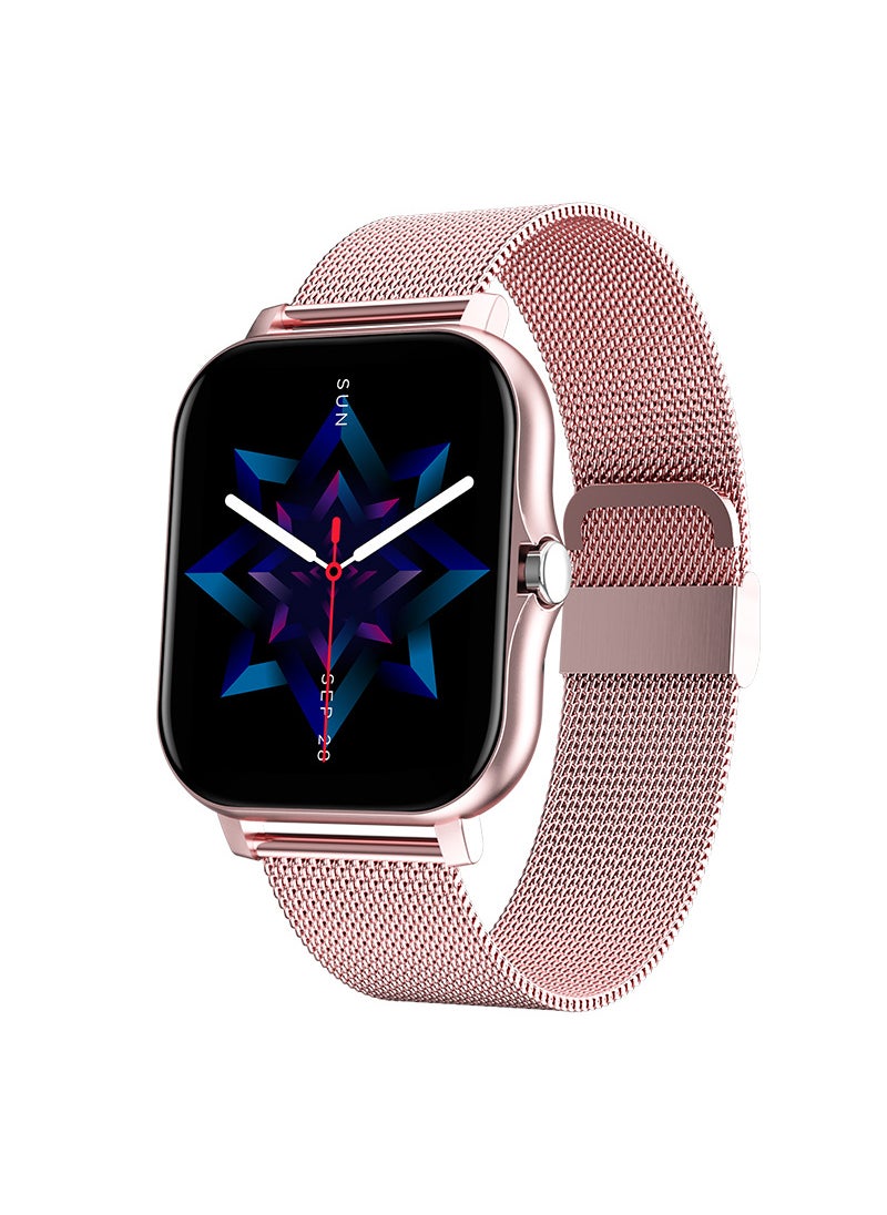 Smart Bracelet Custom Astronaut Dial Wallpaper Bluetooth Call Music Control Social Sports Watch Silicone Strap Touch Button Operation powder steel