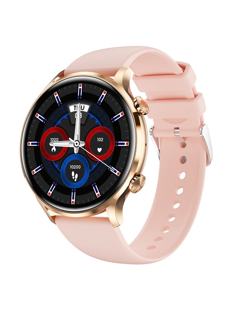 High Definition Round Screen Metal 1.39 QS40 Bluetooth Music Call Smart Watch Compatible Motorcycle Electronic Accessories Pink