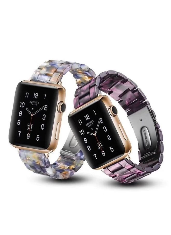 For Apple Resin Strap Iwatch8/7/SE/65/3 Generation Manufacturers Three Smart Watch Straps-Color:Green White-Exterior Dimension:38/40/41/(10th Generation) 42mm