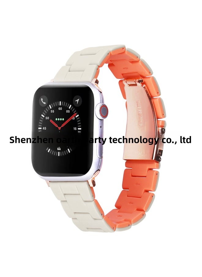 For Apple Resin Strap Iwatch8/7/SE/65/3 Generation Manufacturers Three Smart Watch Straps-Color:Green White-Exterior Dimension:38/40/41/(10th Generation) 42mm
