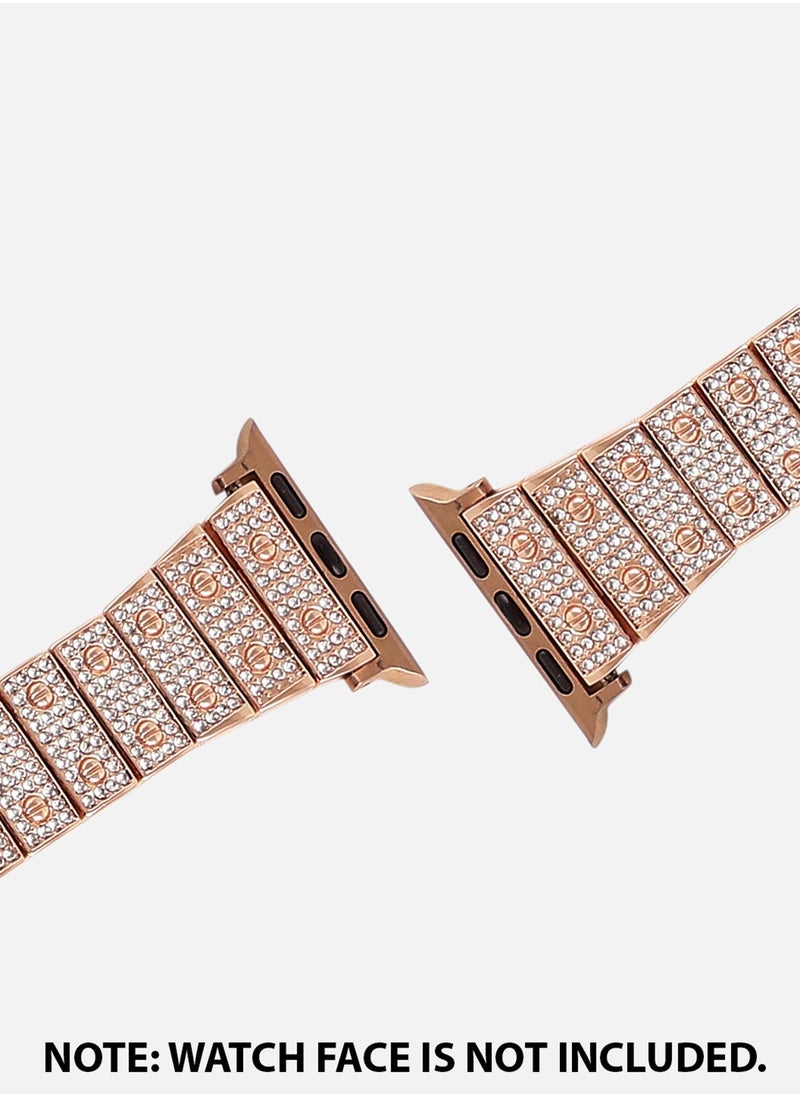 Embellished Casual Chain Strap Alloy Apple Watch Strap with Case For Women | 42mm/44mm/45mm