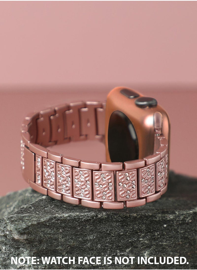 Embellished Casual Chain Strap Alloy Apple Watch Strap with Case For Women | 42mm/44mm/45mm