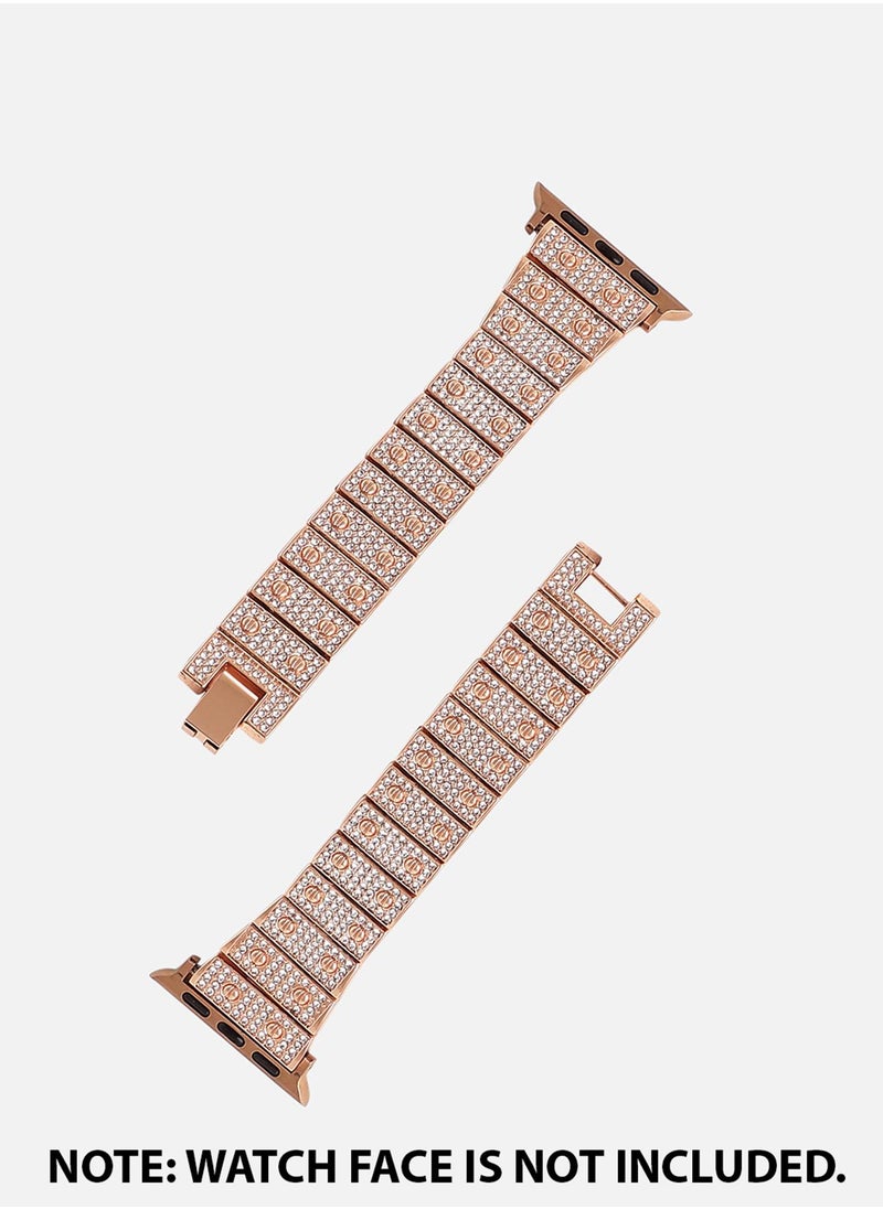 Embellished Casual Chain Strap Alloy Apple Watch Strap with Case For Women | 42mm/44mm/45mm