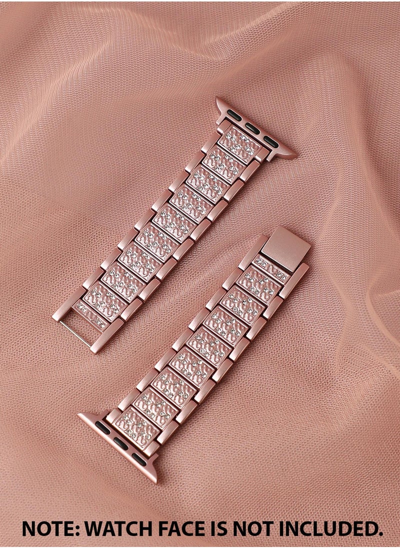 Embellished Casual Chain Strap Alloy Apple Watch Strap with Case For Women | 42mm/44mm/45mm