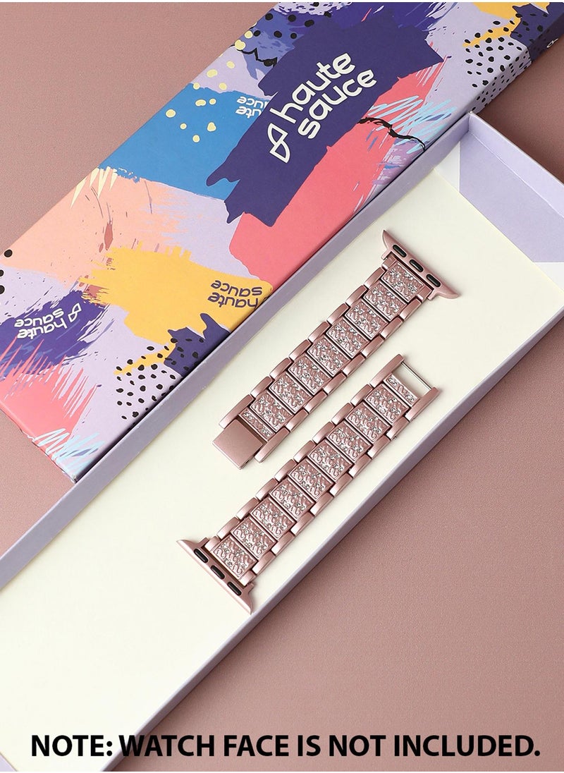 Embellished Casual Chain Strap Alloy Apple Watch Strap with Case For Women | 42mm/44mm/45mm