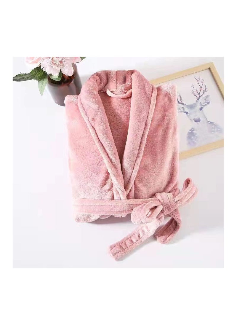 Long Sleeve Coral Fleece Bathrobe Bean Shed Robe