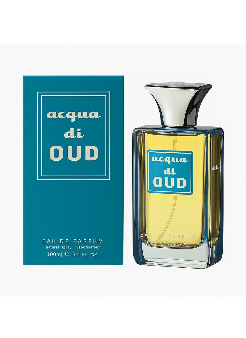 Acqua Di Oud Unisex Perfume 100ml - Oud, Rose, Amber, Patchouli, Woody & Warm Spicy Fragrance for Men and Women - Long Lasting Luxury Scent