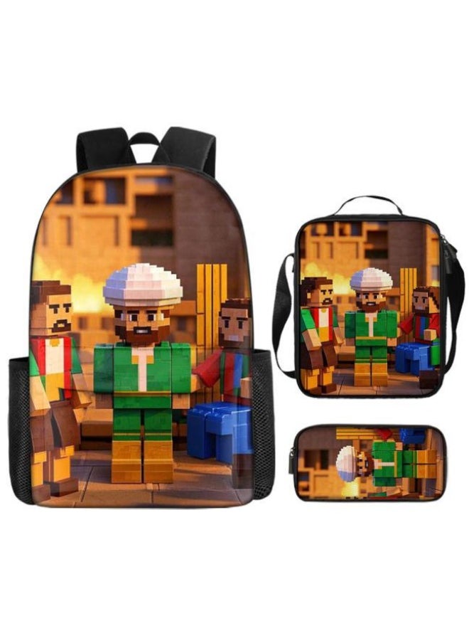 The latest universal cartoon new three-piece schoolbag (for students, teenagers, children) - 75